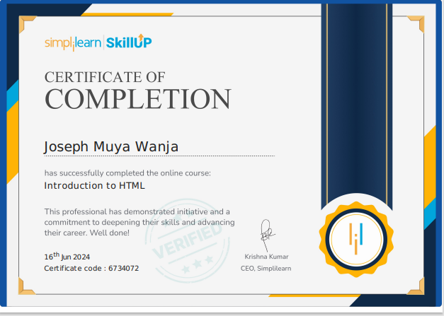 HTML Certificate